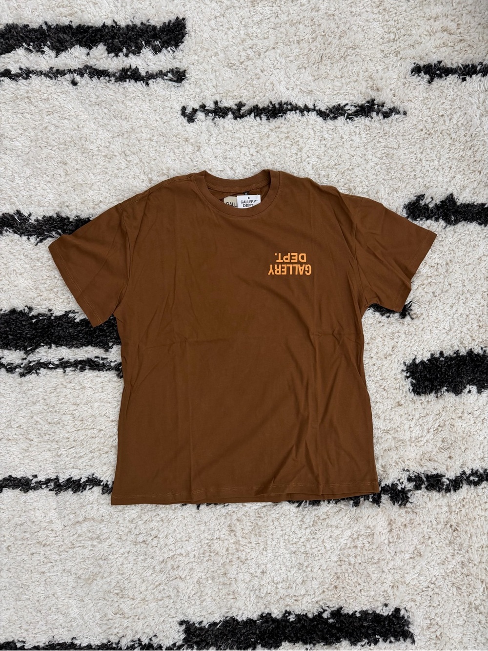 Gallery Dept Brown Tee with Yellow Logo